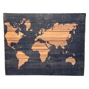 Wood world map - home decor